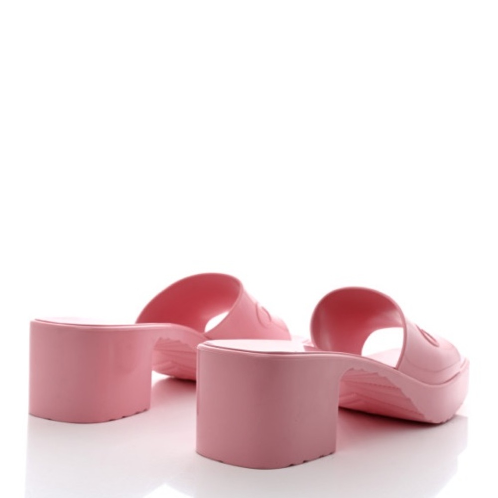 New Gucci logo Rubber sandals pink Gucci Logo Womens Platform Slide Sand… - Picture 3 of 11